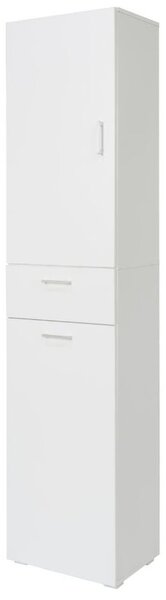 Armadio 1 Anta con Cassetto e Cestello 45x32x195 cm in MDF Bianco