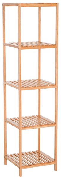 Scaffale Portaoggetti in Bambù a 5 Ripiani 36x36x145 cm