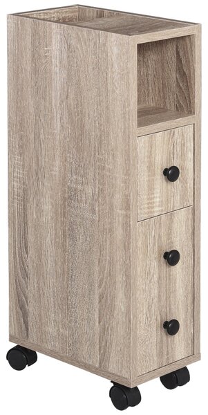 Mobiletto a Colonna da Bagno 18x30x68,5 cm in Legno Rovere