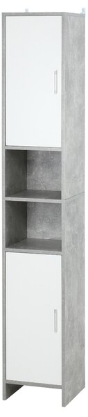 Mobile a Colonna per Bagno 30x30x180 cm in Legno Effetto Cemento Grigio