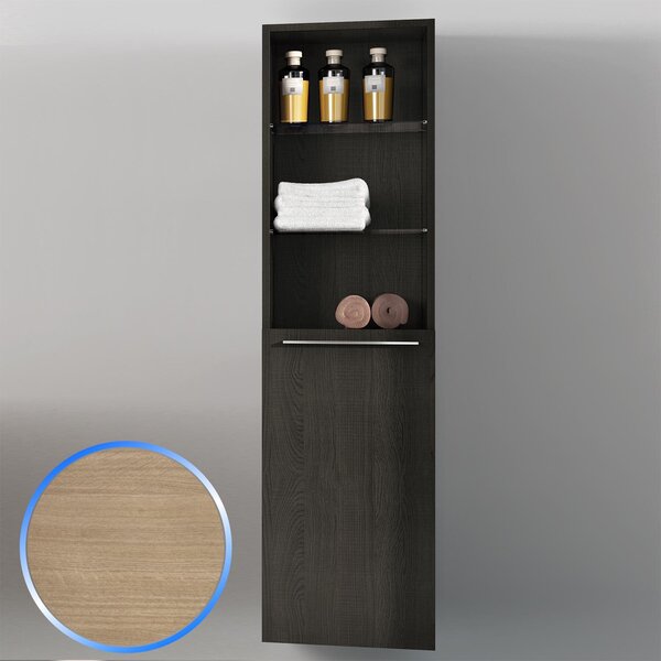 Mobile Pensile da Bagno in Legno Rovere Chiaro 40X150cm Fosterberg Porto 2