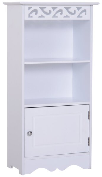 Mobiletto da Bagno in 40x23x80 cm Floreale Bianco