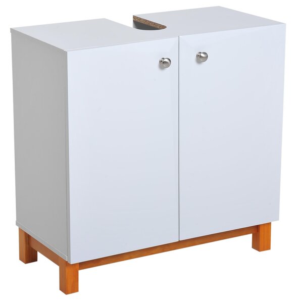 Mobiletto da Bagno Sotto Lavabo in Legno Bianco 60x30x60 cm