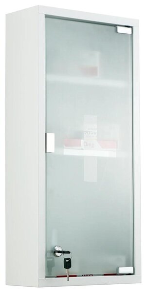 Armadietto Medicinali in Acciaio 3 Ripiani e 2 Chiavi 27x57x12 cm Health