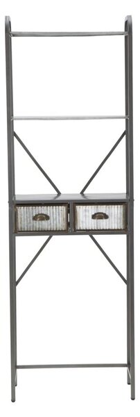 Mobiletto da Bagno Illinois 60,5x29x184,5 cm in Ferro Argento