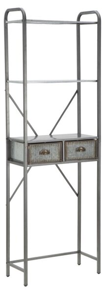 Mobiletto da Bagno Illinois 60,5x29x184,5 cm in Ferro Argento