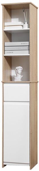 Mobile Bagno con Ripiani 32,6x30x171,2 cm in MDF Bianco