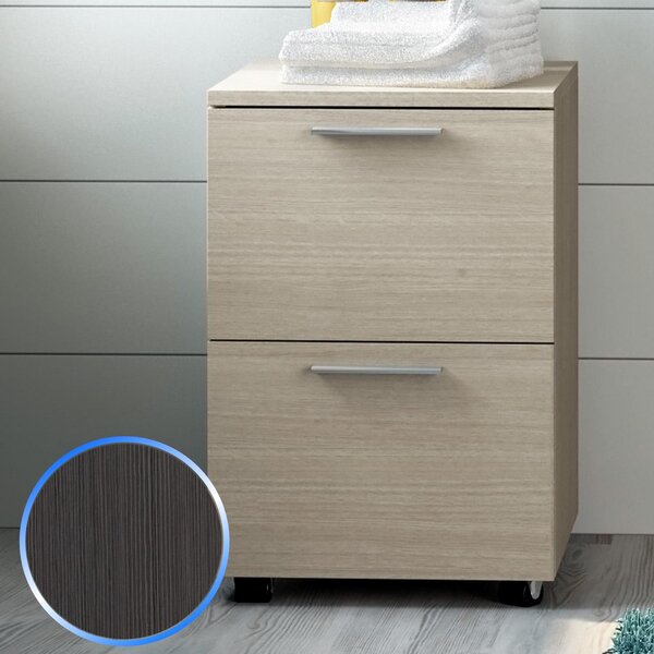 Mobile da Bagno in Legno Rovere Spazzolato 40X57cm con Rotelle Fosterberg Porto 3