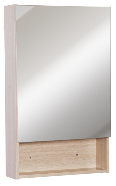 Specchio Armadietto da Bagno Pensile Ripiano in Legno 50x80x13,5 cm