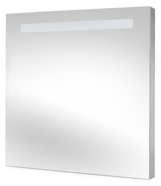 Specchio da Bagno Pegasus con Illuminazione Led Frontale Imballo 1 Pezzo Alluminio e Vetro Emuca