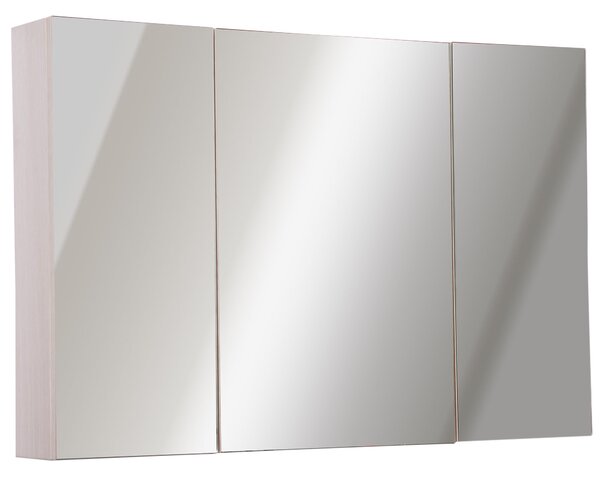 Specchiera da Bagno 3 Ante in Legno Rovere 90x60x13.5 cm