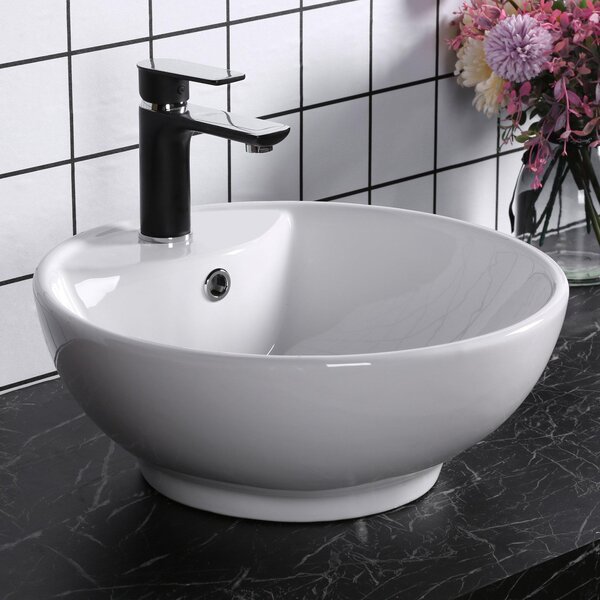 Lavabo da Appoggio 45,5x46x18 cm in Ceramica Bianco