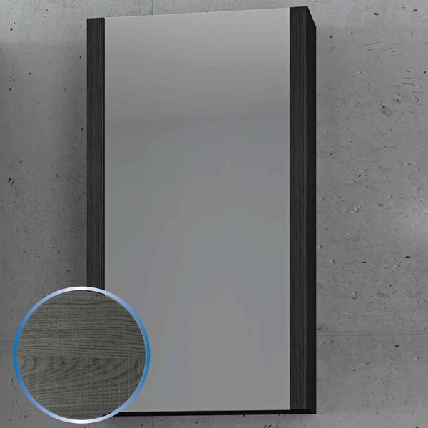 Specchiera da Bagno in Legno Rovere Segato 1 Anta 45X80cm Nantes 1