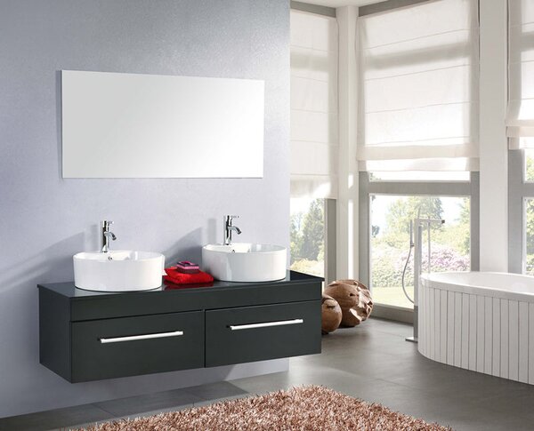 Mobile Bagno Sospeso 150 cm Cardellino Carnelli Nero