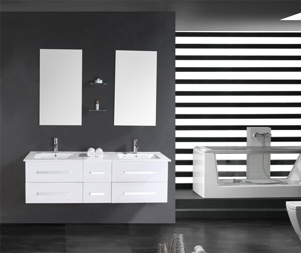 Mobile Bagno Sospeso 150 cm White Rome Carnelli Bianco