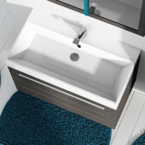 Lavabo da Bagno Rettangolare Acrilico Bianco 90 cm Fosterberg Porto 2