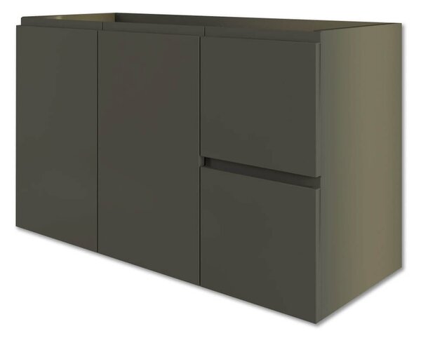 Mobile Bagno Sospeso 80 cm Lavabo e Specchio Tavassi Urano Grigio Talpa Opaco
