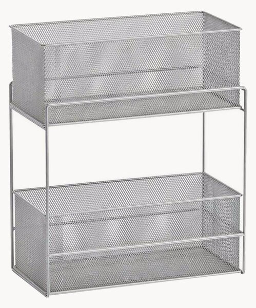 Scaffale a 2 ripiani con cestini Mesh