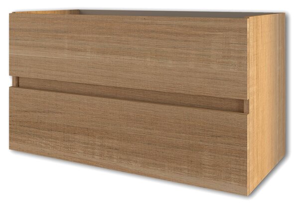 Mobile Bagno Sospeso 100 cm Lavabo e Specchio Tavassi Giove Rovere Chiaro