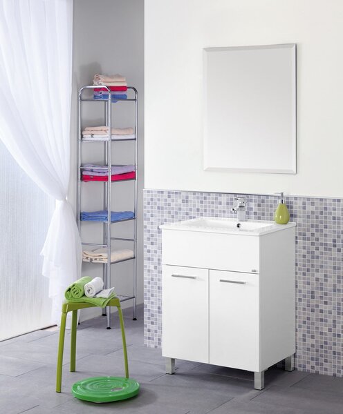 Mobile da Bagno Composizione Laccato Bianco 60Cm