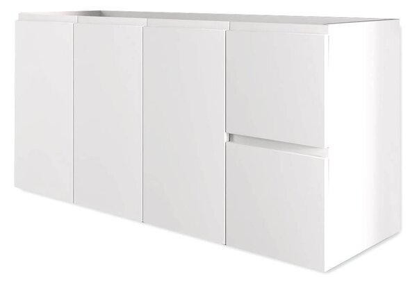 Mobile Bagno Sospeso 100 cm Lavabo e Specchio Tavassi Urano Bianco Lucido