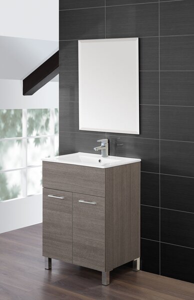 Mobile da Bagno Composizione Bagno 60Cm Rovere Scuro