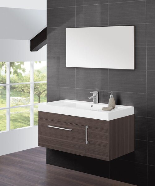 Mobile da Bagno Sospeso Marrone Composizione 100Cm