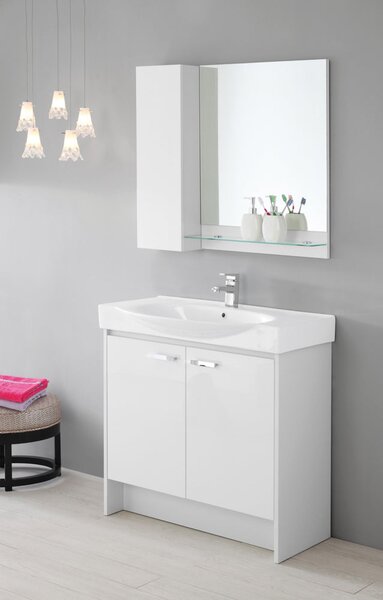 Mobile da Bagno Composizione Bagno 90Cm Laccato Bianco Special 90