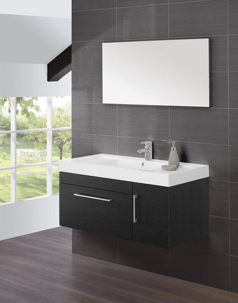 Mobile da Bagno Sospeso Grigio Composizione 100Cm