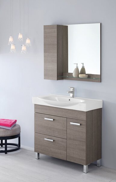Mobile da Bagno Composizione Bagno 90Cm Rovere Scuro Issimo 90
