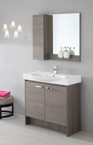 Mobile da Bagno Composizione Bagno 90Cm Rovere Scuro Special 90