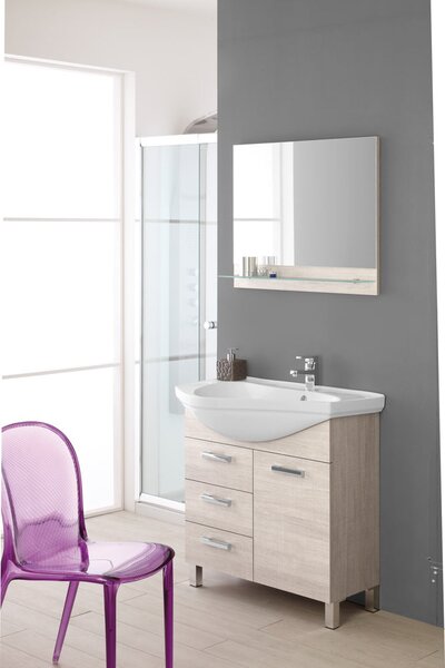 Mobile da Bagno Rovere Chiaro Composizione Bagno 80Cm Magnum