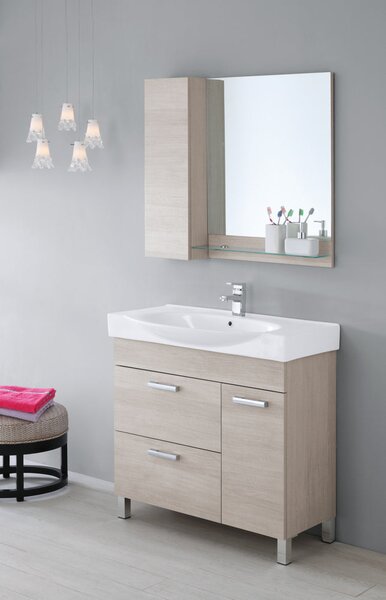 Mobile da Bagno Composizione Bagno 90Cm Rovere Chiaro Issimo 90