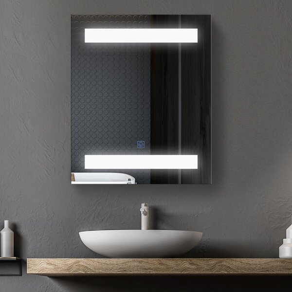 Pensile da Bagno 1 Anta Specchio con LED 60x50x15 cm MorningLight Bianco