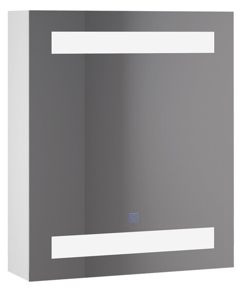 Pensile da Bagno 1 Anta Specchio con LED 60x50x15 cm MorningLight Bianco