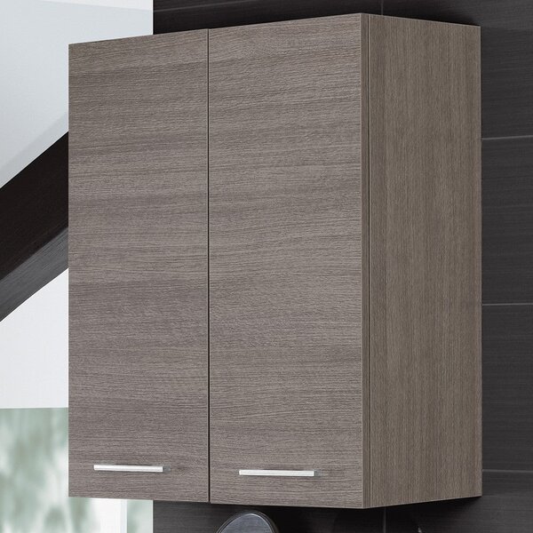 Mobile da Bagno Pensile Doppio 60Cm Rovere Scuro