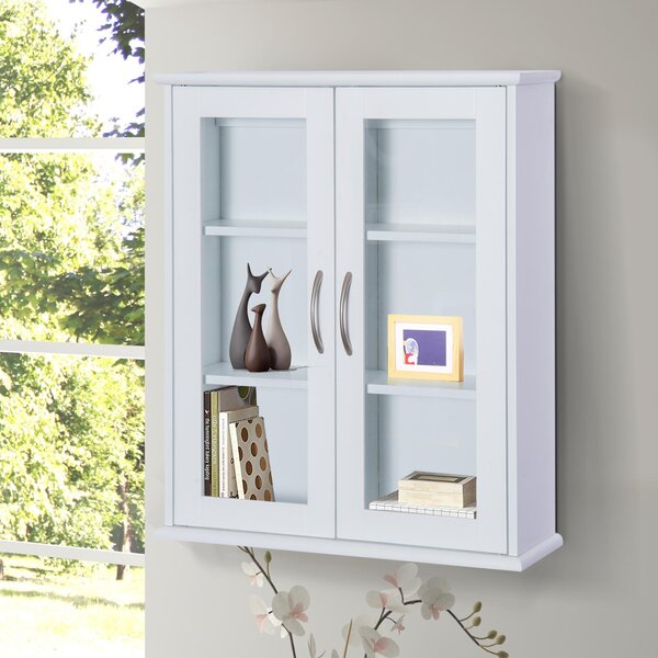 Armadietto Portaoggetti da Parete per Bagno e Cucina 3 Ripiani in Legno Bianco 53.5x16x62.5 cm