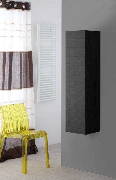 Mobile da Bagno Pensile in Mdf Nero Carta 120X30X30 Cm