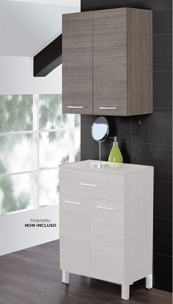 Mobile da Bagno Pensile Doppio 60Cm Rovere Scuro