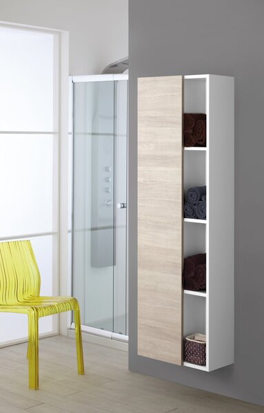 Mobile da Bagno Pensile Sospeso 50X26X160Cm Rovere Chiaro