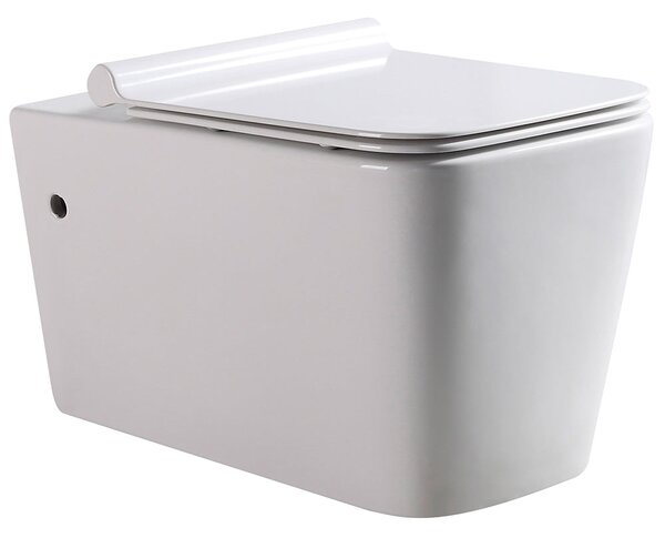 Coppia di Sanitari WC e Bidet Sospesi Filo Muro in Ceramica 36,5x58x33cm Bianco