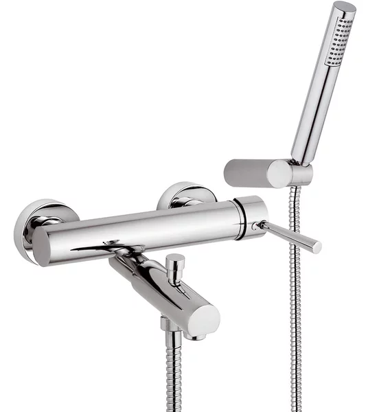 Rubinetto Miscelatore Monocomando Vasca Esterno Doccetta in Ottone Mariani Hermes Cromato