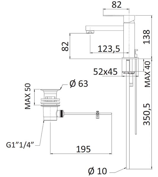 Rubinetto Miscelatore Monocomando Lavabo in Ottone Mariani Polar Cromato