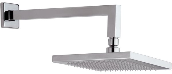 Soffione Doccia Quadrato 20x20cm in ABS con Braccio a Parete Mariani Cromato