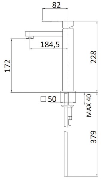 Rubinetto Miscelatore Monocomando Lavabo Alto in Ottone Mariani Polar Cromato