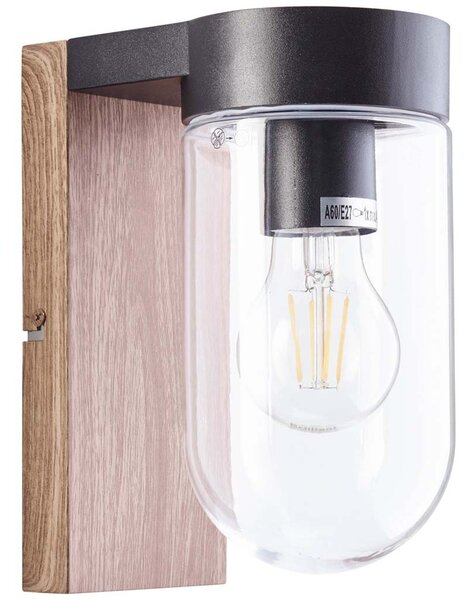 BRILLANTE applique da esterno Cabar marrone IP44 E27 40 Watt dimmerabile g. f. Lampada standard