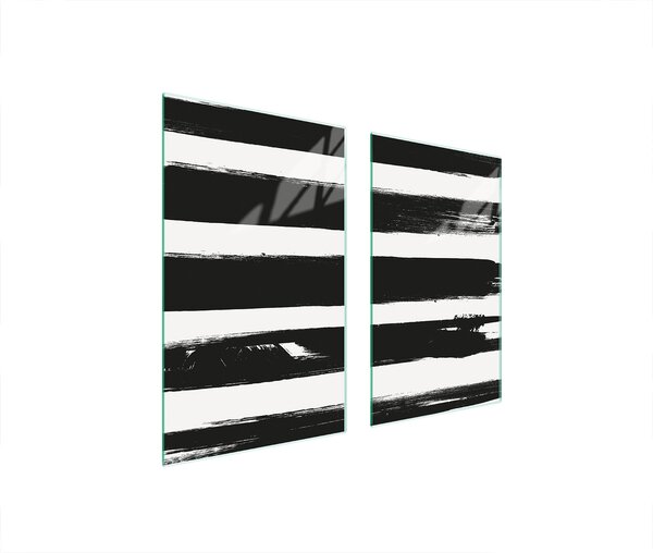 Piastre copri fornelli 2 pezzi 75x52 Copri piano cottura in Vetroceramica tagliere in vetro nero bianco