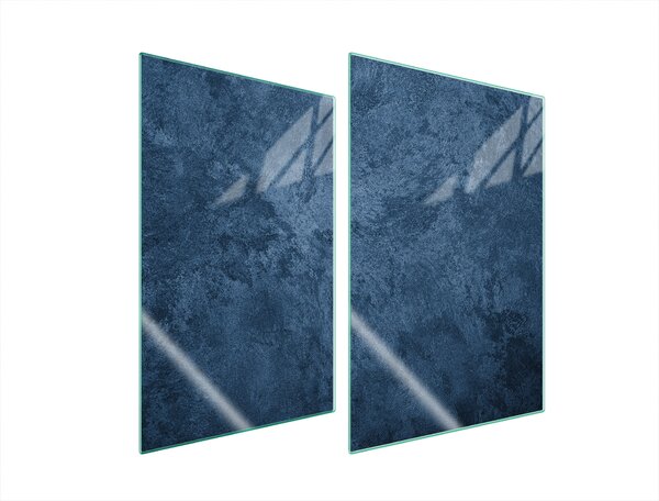 Piastre copriforno 2 pezzi 35x52 Copriforno in Vetroceramica tagliere in vetro blu ardesia