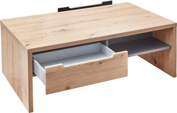 Tavolino Memphis grafite / rovere artigianale