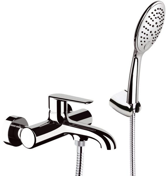 Kit Doccino e Miscelatore Monocomando per Vasca in Ottone Mariani Armonia Cromato